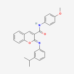 (2Z)-N-(4-methoxyphenyl)-2-{[3-(propan-2-yl)phenyl]imino}-2H-chromene-3-carboxamide - 