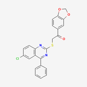 1-(1,3-Benzodioxol-5-yl)-2-[(6-chloro-4-phenylquinazolin-2-yl)sulfanyl]ethanone - 