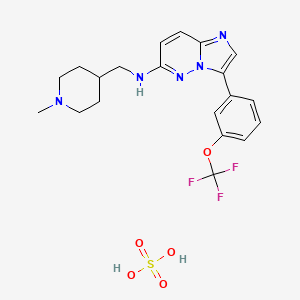 N-[(1-methylpiperidin-4-yl)methyl]-3-[3-(trifluoromethoxy)phenyl]imidazo[1,2-b]pyridazin-6-amine;sulfuric acid - 