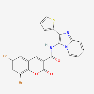 6,8-dibromo-2-oxo-N-[2-(thiophen-2-yl)imidazo[1,2-a]pyridin-3-yl]-2H-chromene-3-carboxamide - 
