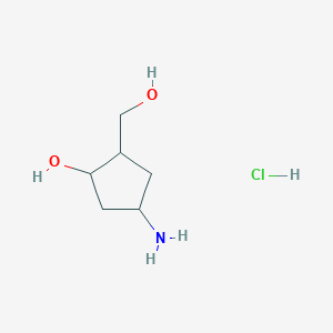 4-amino-2-(hydroxymethyl)cyclopentan-1-ol;hydrochloride - 