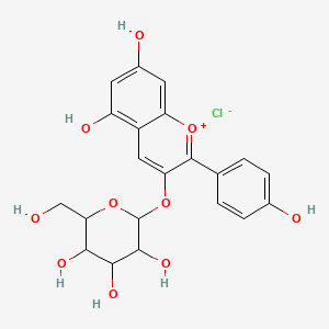 2-[5,7-Dihydroxy-2-(4-hydroxyphenyl)chromenylium-3-yl]oxy-6-(hydroxymethyl)tetrahydropyran-3,4,5-triol chloride - 