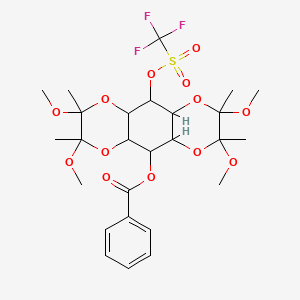 [5,6,12,13-Tetramethoxy-5,6,12,13-tetramethyl-9-(trifluoromethylsulfonyloxy)-4,7,11,14-tetraoxatricyclo[8.4.0.03,8]tetradecan-2-yl] benzoate - 