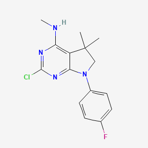 2-Chloro-7-(4-fluorophenyl)-N,5,5-trimethyl-6,7-dihydro-5H-pyrrolo[2,3-d]pyrimidin-4-amine - 