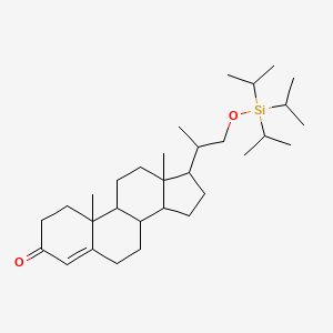 10,13-Dimethyl-17-[1-tri(propan-2-yl)silyloxypropan-2-yl]-1,2,6,7,8,9,11,12,14,15,16,17-dodecahydrocyclopenta[a]phenanthren-3-one - 