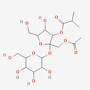 [2-(Acetyloxymethyl)-4-hydroxy-5-(hydroxymethyl)-2-[3,4,5-trihydroxy-6-(hydroxymethyl)oxan-2-yl]oxyoxolan-3-yl] 2-methylpropanoate - 