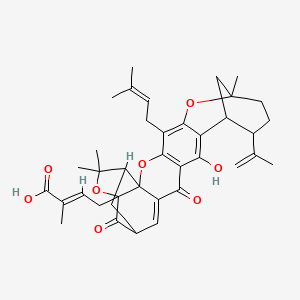 (E)-4-[14-hydroxy-8,23,23-trimethyl-5-(3-methylbut-2-enyl)-16,20-dioxo-11-prop-1-en-2-yl-3,7,22-trioxaheptacyclo[17.4.1.18,12.02,17.02,21.04,15.06,13]pentacosa-4(15),5,13,17-tetraen-21-yl]-2-methylbut-2-enoic acid - 