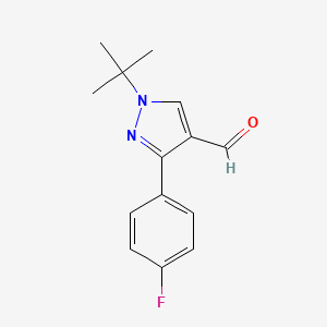 1-tert-butyl-3-(4-fluorophenyl)-1H-pyrazole-4-carbaldehyde - 