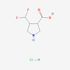 4-(Difluoromethyl)pyrrolidine-3-carboxylic acid hydrochloride - 