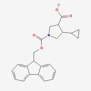 4-cyclopropyl-1-{[(9H-fluoren-9-yl)methoxy]carbonyl}pyrrolidine-3-carboxylic acid - 