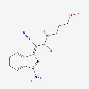 (2Z)-2-(3-amino-1H-isoindol-1-ylidene)-2-cyano-N-(3-methoxypropyl)acetamide - 