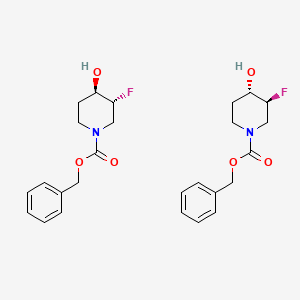 1-Piperidinecarboxylicacid, 3-fluoro-4-hydroxy-, phenylmethyl ester,(3R,4R)-rel- - 