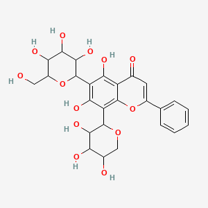 5,7-dihydroxy-2-phenyl-6-[3,4,5-trihydroxy-6-(hydroxymethyl)oxan-2-yl]-8-(3,4,5-trihydroxyoxan-2-yl)chromen-4-one - 