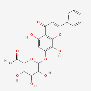 6-(5,8-Dihydroxy-4-oxo-2-phenylchromen-7-yl)oxy-3,4,5-trihydroxyoxane-2-carboxylic acid - 