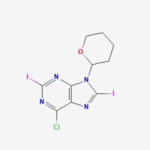 6-chloro-2,8-diiodo-9-(tetrahydro-2H-pyran-2-yl)-9H-purine - 