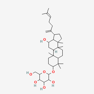 2-(hydroxymethyl)-6-[[12-hydroxy-4,4,8,10,14-pentamethyl-17-(6-methylhepta-1,5-dien-2-yl)-2,3,5,6,7,9,11,12,13,15,16,17-dodecahydro-1H-cyclopenta[a]phenanthren-3-yl]oxy]oxane-3,4,5-triol - 