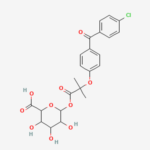 6-((2-(4-(4-Chlorobenzoyl)phenoxy)-2-methylpropanoyl)oxy)-3,4,5-trihydroxytetrahydro-2H-pyran-2-carboxylic acid - 