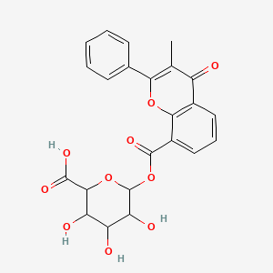 3,4,5-Trihydroxy-6-(3-methyl-4-oxo-2-phenylchromene-8-carbonyl)oxyoxane-2-carboxylic acid - 