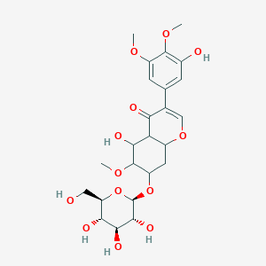 5-hydroxy-3-(3-hydroxy-4,5-dimethoxyphenyl)-6-methoxy-7-[(2R,3R,4S,5S,6R)-3,4,5-trihydroxy-6-(hydroxymethyl)oxan-2-yl]oxy-4a,5,6,7,8,8a-hexahydrochromen-4-one - 