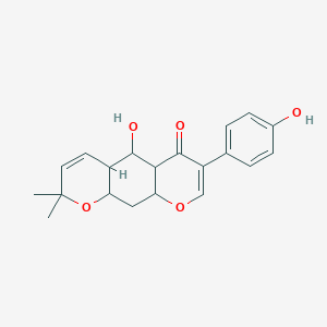 5-hydroxy-7-(4-hydroxyphenyl)-2,2-dimethyl-4a,5,5a,9a,10,10a-hexahydropyrano[3,2-g]chromen-6-one - 