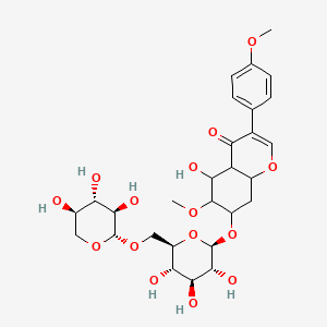 5-hydroxy-6-methoxy-3-(4-methoxyphenyl)-7-[(2R,3R,4S,5S,6R)-3,4,5-trihydroxy-6-[[(2S,3R,4S,5R)-3,4,5-trihydroxyoxan-2-yl]oxymethyl]oxan-2-yl]oxy-4a,5,6,7,8,8a-hexahydrochromen-4-one - 