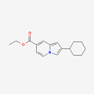 2-Cyclohexyl-indolizine-7-carboxylic acid ethyl ester - 