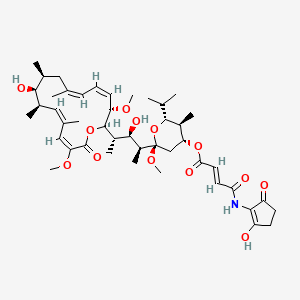 [(2R,4R,5S,6R)-2-[(2S,3R,4S)-3-hydroxy-4-[(2R,3S,4Z,6Z,9S,10S,11R,12Z,14E)-10-hydroxy-3,15-dimethoxy-7,9,11,13-tetramethyl-16-oxo-1-oxacyclohexadeca-4,6,12,14-tetraen-2-yl]pentan-2-yl]-2-methoxy-5-methyl-6-propan-2-yloxan-4-yl] (E)-4-[(2-hydroxy-5-oxocyclopenten-1-yl)amino]-4-oxobut-2-enoate - 