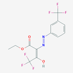 ethyl (2E)-4,4,4-trifluoro-3-oxo-2-{2-[3-(trifluoromethyl)phenyl]hydrazin-1-ylidene}butanoate - 