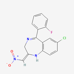 7-Chloro-1,3-dihydro-5-(2-fluorophenyl)-2-nitromethyl-ene-2H-1,4-benzodiazepine - 