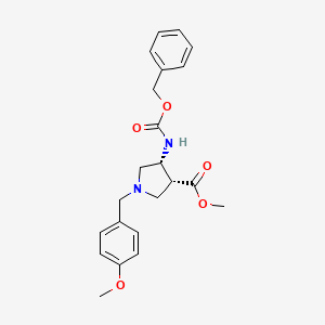 (3R,4R)-Methyl 4-(((benzyloxy)carbonyl)amino)-1-(4-methoxybenzyl)pyrrolidine-3-carboxylate - 1245648-14-9
