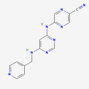 5-((6-((Pyridin-4-ylmethyl)amino)pyrimidin-4-yl)amino)pyrazine-2-carbonitrile - 