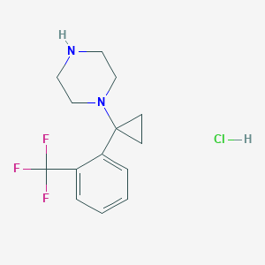 1-(1-(2-(Trifluoromethyl)phenyl)cyclopropyl)piperazine hydrochloride - 1245643-43-9