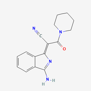 2-(3-amino-1H-isoindol-1-ylidene)-3-oxo-3-(piperidin-1-yl)propanenitrile - 