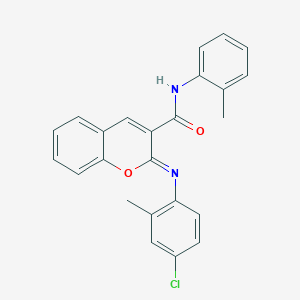 (2Z)-2-[(4-chloro-2-methylphenyl)imino]-N-(2-methylphenyl)-2H-chromene-3-carboxamide - 