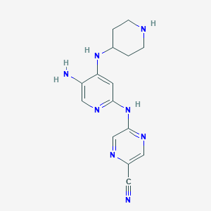5-((5-Amino-4-(piperidin-4-ylamino)pyridin-2-yl)amino)pyrazine-2-carbonitrile - 