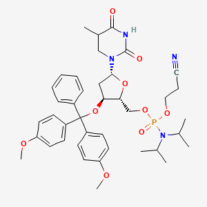 3-[[(2R,3S,5R)-3-[bis(4-methoxyphenyl)-phenylmethoxy]-5-(5-methyl-2,4-dioxo-1,3-diazinan-1-yl)oxolan-2-yl]methoxy-[di(propan-2-yl)amino]phosphoryl]oxypropanenitrile - 