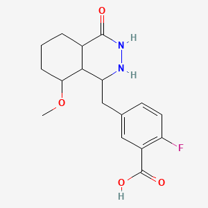2-fluoro-5-[(8-methoxy-4-oxo-2,3,4a,5,6,7,8,8a-octahydro-1H-phthalazin-1-yl)methyl]benzoic acid - 