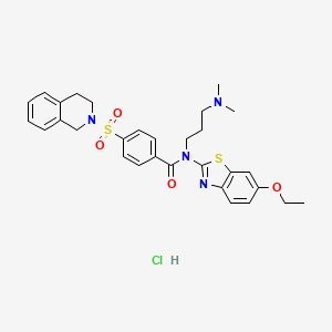 4-((3,4-dihydroisoquinolin-2(1H)-yl)sulfonyl)-N-(3-(dimethylamino)propyl)-N-(6-ethoxybenzo[d]thiazol-2-yl)benzamide hydrochloride - 