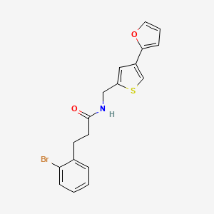 3-(2-bromophenyl)-N-{[4-(furan-2-yl)thiophen-2-yl]methyl}propanamide - 