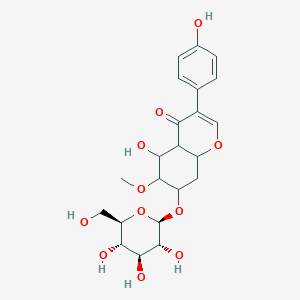 5-hydroxy-3-(4-hydroxyphenyl)-6-methoxy-7-[(2R,3R,4S,5S,6R)-3,4,5-trihydroxy-6-(hydroxymethyl)oxan-2-yl]oxy-4a,5,6,7,8,8a-hexahydrochromen-4-one - 