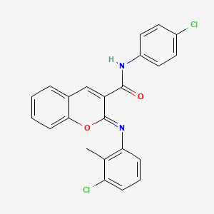 (2Z)-2-[(3-chloro-2-methylphenyl)imino]-N-(4-chlorophenyl)-2H-chromene-3-carboxamide - 