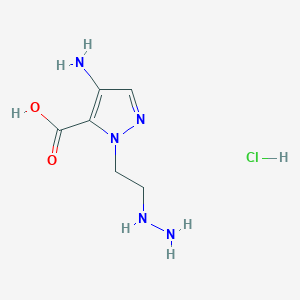 4-amino-1-(2-hydrazinoethyl)-1H-pyrazole-5-carboxylic acid - 1855907-45-7