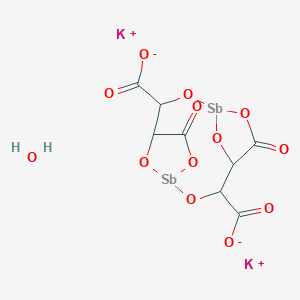 dipotassium;5,11-dioxo-2,6,8,12,13,14-hexaoxa-1,7-distibatricyclo[8.2.1.14,7]tetradecane-3,9-dicarboxylate;hydrate - 