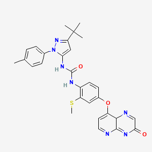 1-[5-tert-butyl-2-(4-methylphenyl)pyrazol-3-yl]-3-[2-methylsulfanyl-4-[(3-oxo-8aH-pyrido[2,3-b]pyrazin-8-yl)oxy]phenyl]urea - 