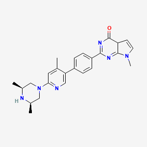 4H-Pyrrolo[2,3-d]pyrimidin-4-one, 2-[4-[6-[(3R,5S)-3,5-dimethyl-1-piperazinyl]-4-methyl-3-pyridinyl]phenyl]-3,7-dihydro-7-methyl-, rel- - 