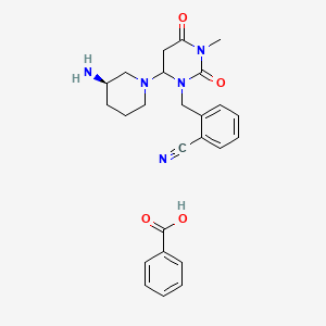 2-[[6-[(3R)-3-aminopiperidin-1-yl]-3-methyl-2,4-dioxo-1,3-diazinan-1-yl]methyl]benzonitrile;benzoic acid - 