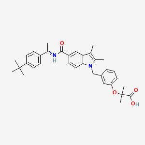2-{3-[(5-{[(1S)-1-(4-tert-butylphenyl)ethyl]carbamoyl}-2,3-dimethyl-1H-indol-1-yl)methyl]phenoxy}-2-methylpropanoic acid - 