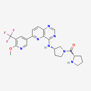 [(3S)-3-[[6-[6-methoxy-5-(trifluoromethyl)pyridin-3-yl]pyrido[3,2-d]pyrimidin-4-yl]amino]pyrrolidin-1-yl]-[(2S)-pyrrolidin-2-yl]methanone - 