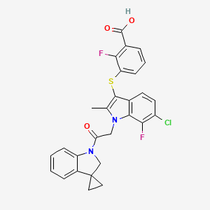 3-({6-Chloro-7-Fluoro-2-Methyl-1-[2-Oxo-2-(Spiro[cyclopropane-1,3'-Indol]-1'(2'h)-Yl)ethyl]-1h-Indol-3-Yl}sulfanyl)-2-Fluorobenzoic Acid - 
