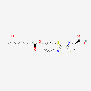 (4S)-2-[6-(6-oxoheptanoyloxy)-1,3-benzothiazol-2-yl]-4,5-dihydro-1,3-thiazole-4-carboxylic acid - 